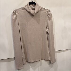 Ann Taylor Shimmering Blush Turtleneck Top